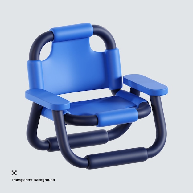 PSD chaise de camping icône 3d