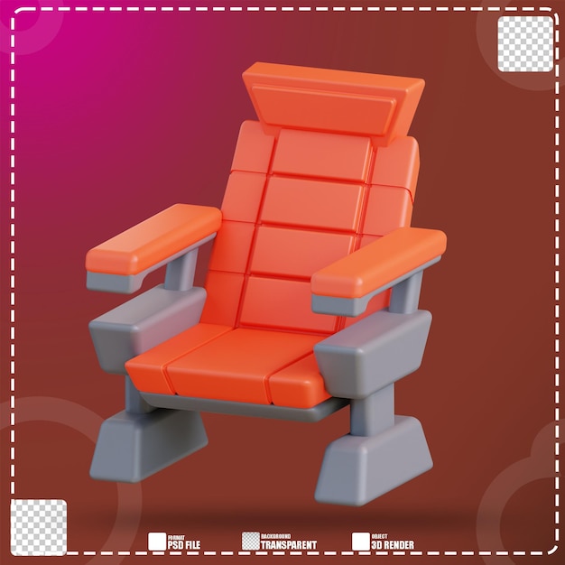 PSD chaise de cinéma illustration 3d 2