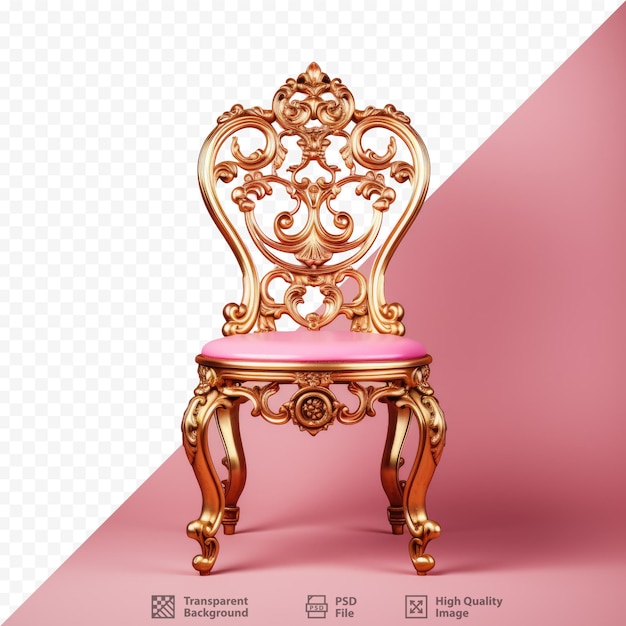 PSD chaise de cuisine de style baroque avec placage d'or qui respire le luxe