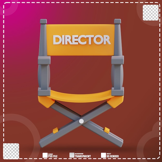 PSD chaise de directeur d'illustration 3d 3