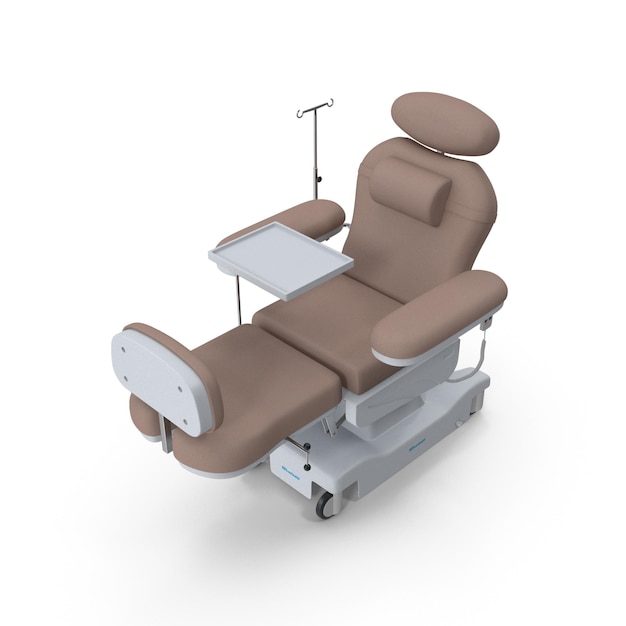 Chaise d'examen médical avec support de perfusion