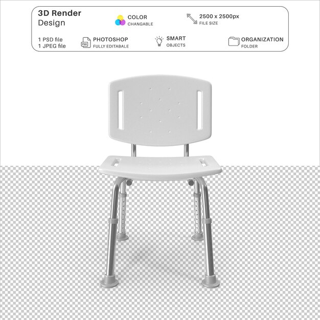 PSD chaise d'hôpital en 3d