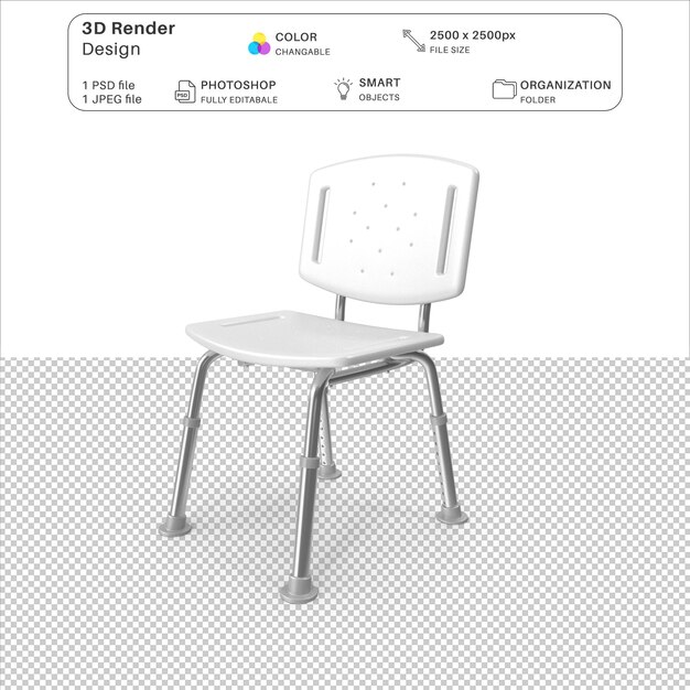 PSD chaise d'hôpital en 3d