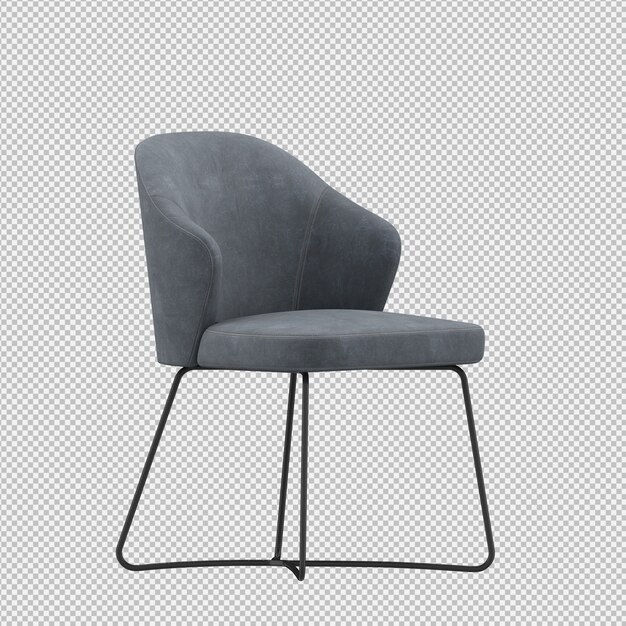 Chaise isométrique 3D rendu isolé