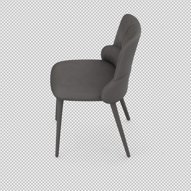 Chaise isométrique 3D rendu isolé