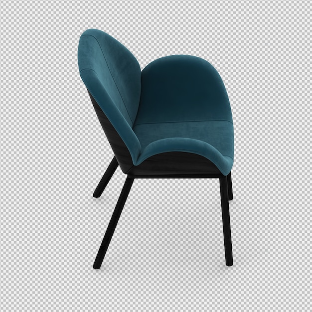 Chaise isométrique 3D rendu isolé