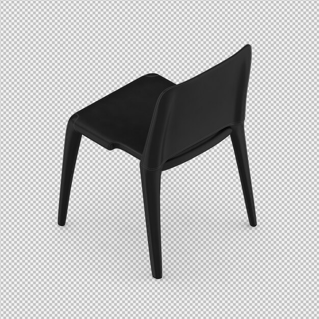 Chaise isométrique 3D rendu isolé