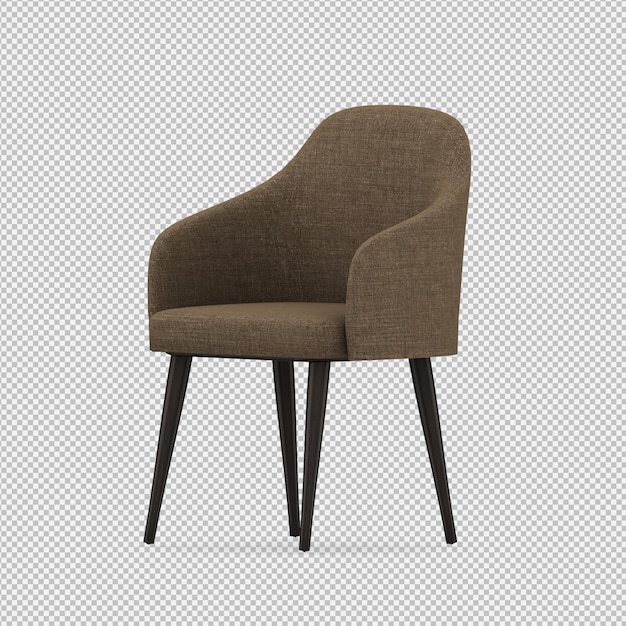 Chaise isométrique 3D rendu isolé