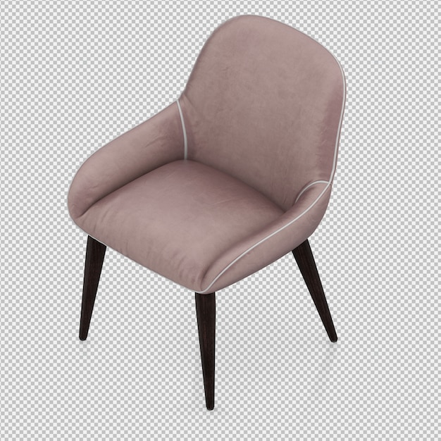 Chaise isométrique 3D rendu isolé