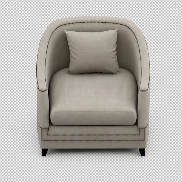 Chaise isométrique 3D rendu isolé