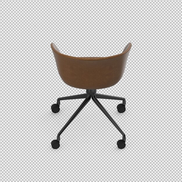 PSD chaise isométrique 3d rendu isolé