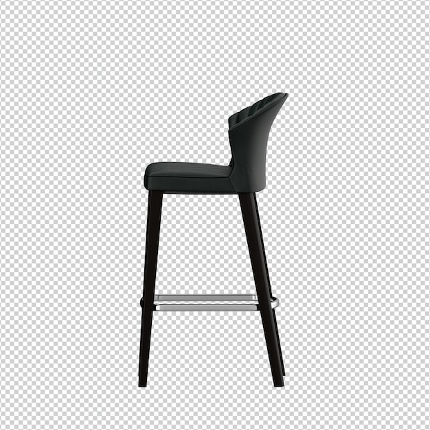 Chaise isométrique rendu 3D isolé