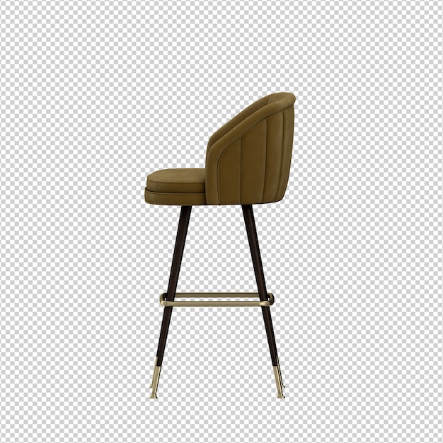 Chaise isométrique rendu 3D isolé