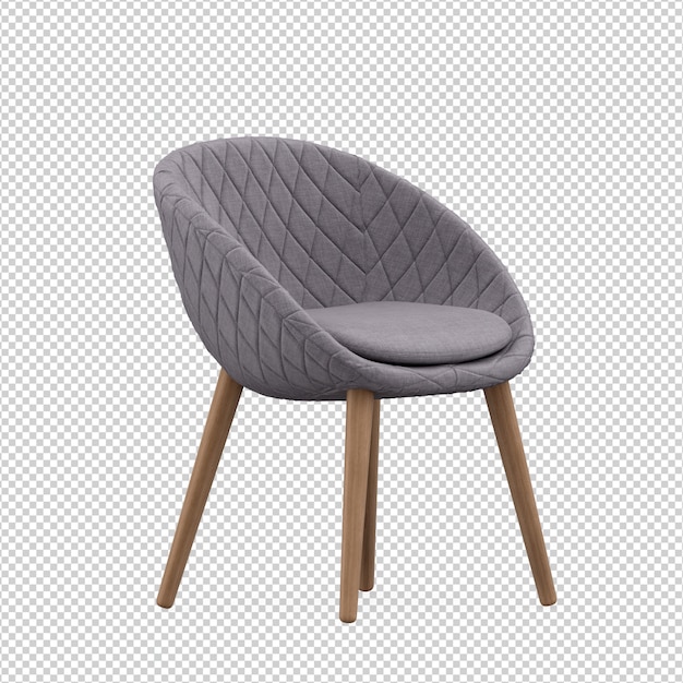 Chaise isométrique rendu 3D isolé