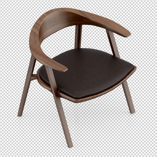 Chaise isométrique rendu 3D isolé