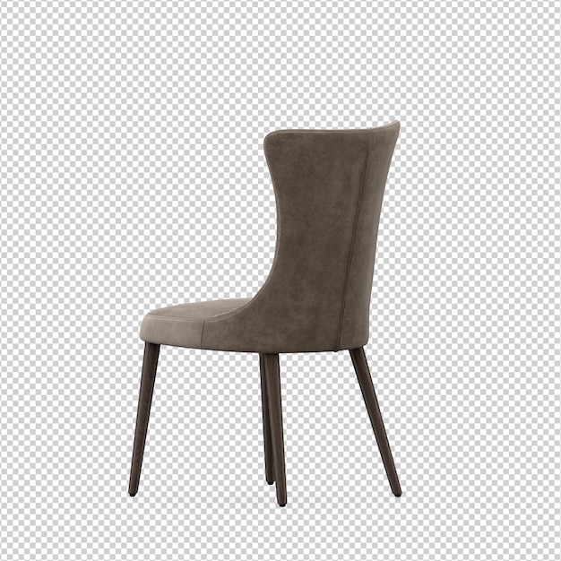 Chaise isométrique rendu 3D isolé