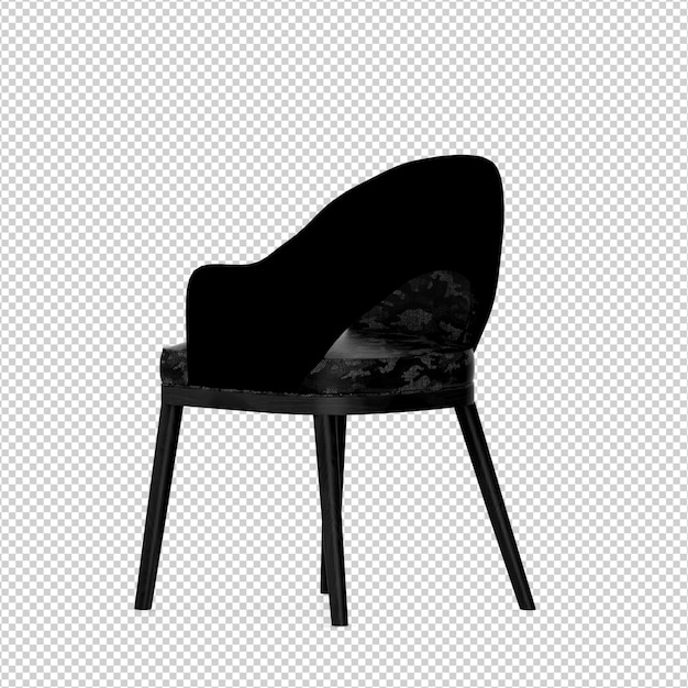 Chaise isométrique rendu 3D isolé