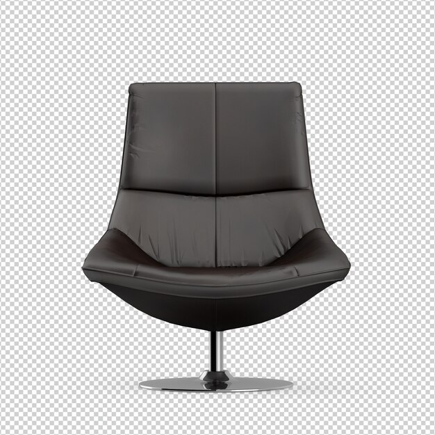 Chaise isométrique rendu 3D isolé