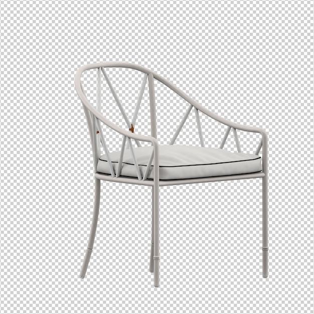 Chaise Isométrique Rendu 3d Isolé