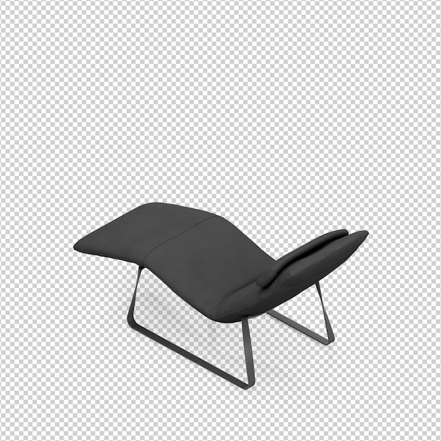 Chaise isométrique rendu 3D isolé