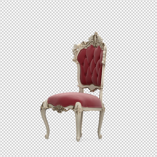 PSD chaise isométrique rendu 3d isolé