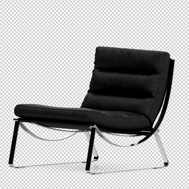 Chaise isométrique rendu 3D isolé