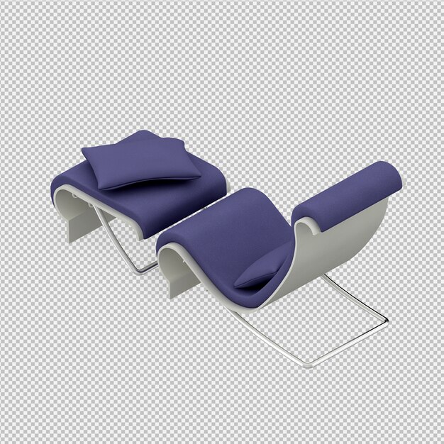 Chaise Isométrique Rendu 3d