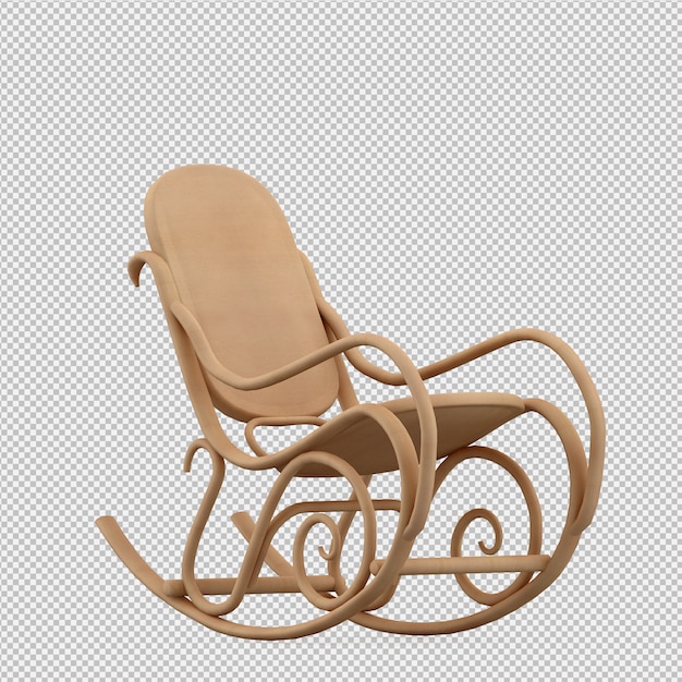 Chaise isométrique rendu 3D