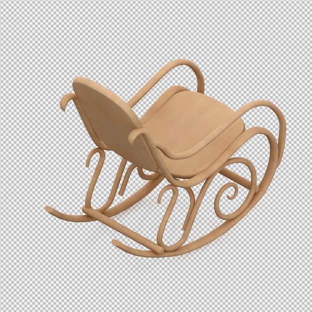 Chaise isométrique rendu 3D