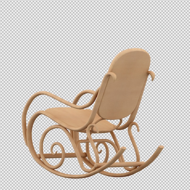 Chaise isométrique rendu 3D