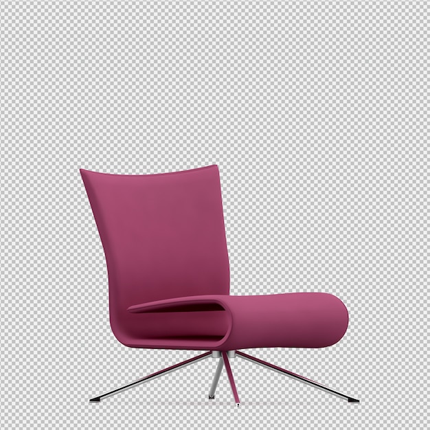 Chaise isométrique rendu 3D