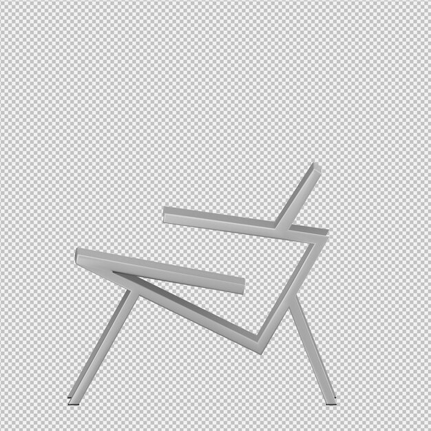 Chaise isométrique rendu 3D