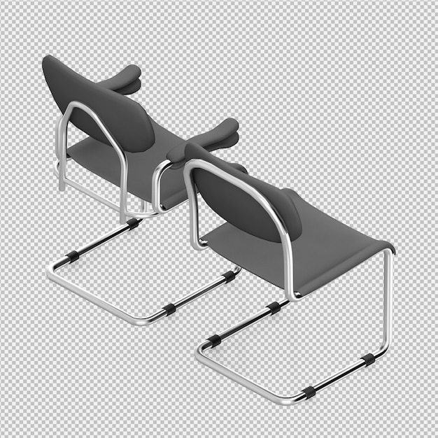 PSD chaise isométrique rendu 3d