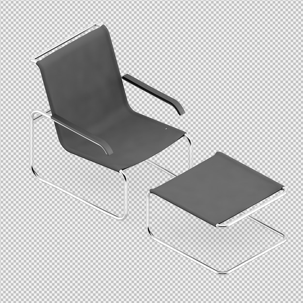 PSD chaise isométrique rendu 3d