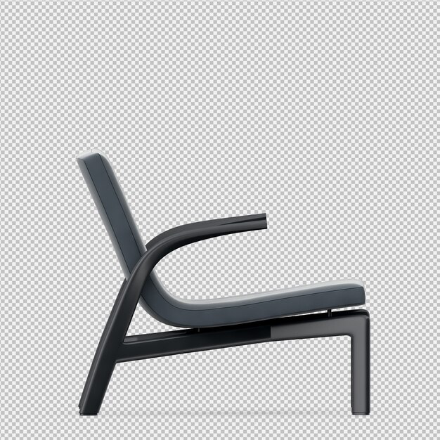 Chaise isométrique rendu 3D