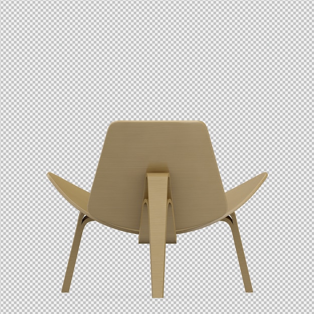 PSD chaise isométrique rendu 3d