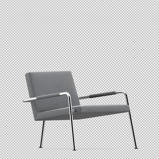 Chaise isométrique rendu 3D