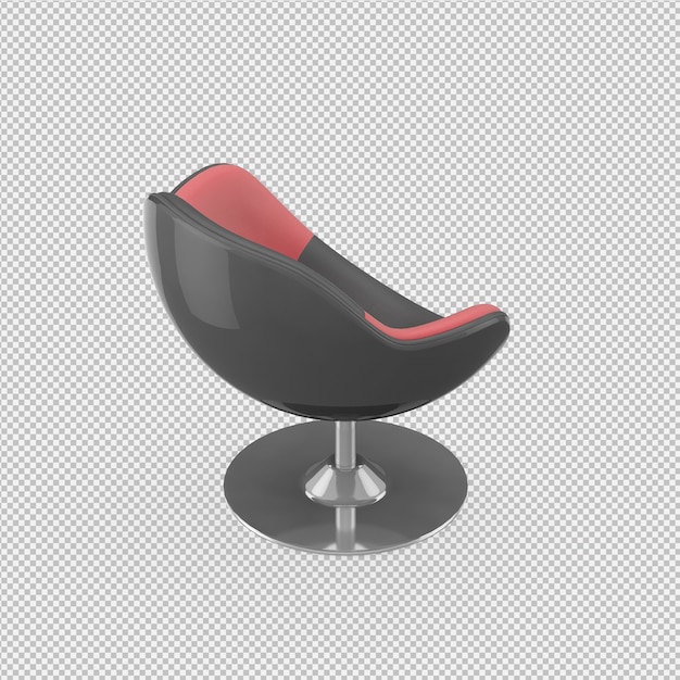 PSD chaise isométrique rendu 3d