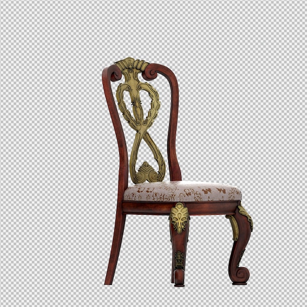 PSD chaise isométrique rendu 3d