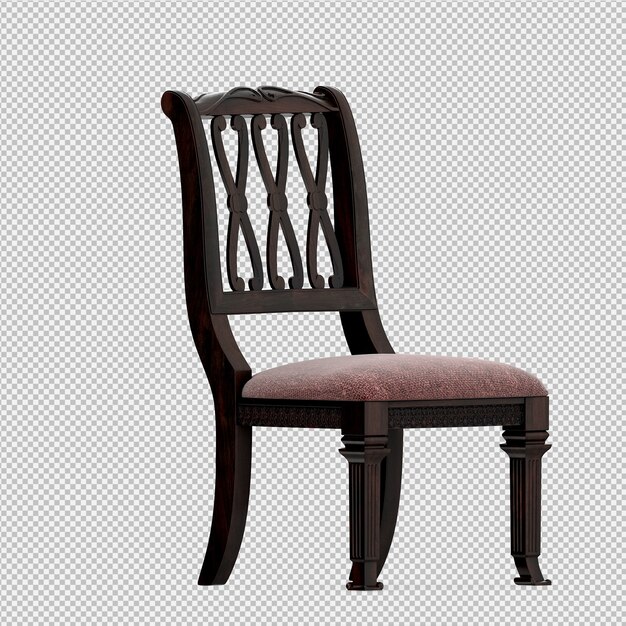 Chaise isométrique rendu 3D