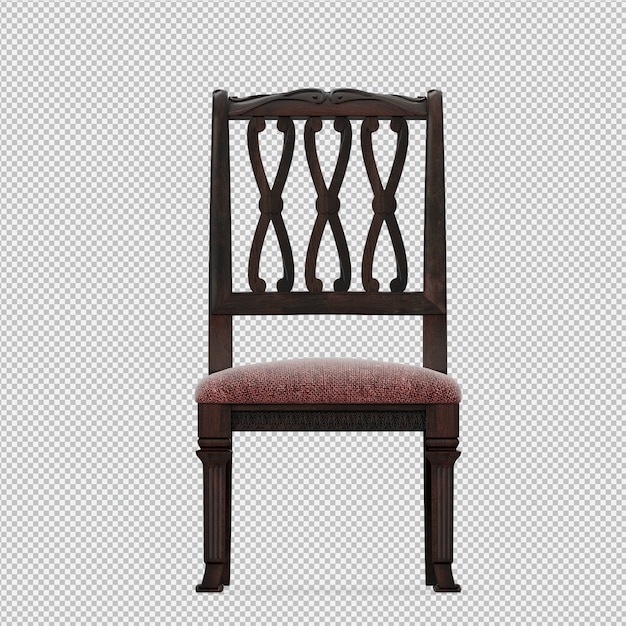 Chaise isométrique rendu 3D