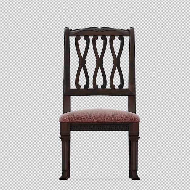 PSD chaise isométrique rendu 3d