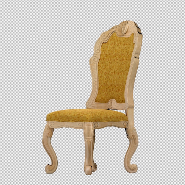 PSD chaise isométrique rendu 3d