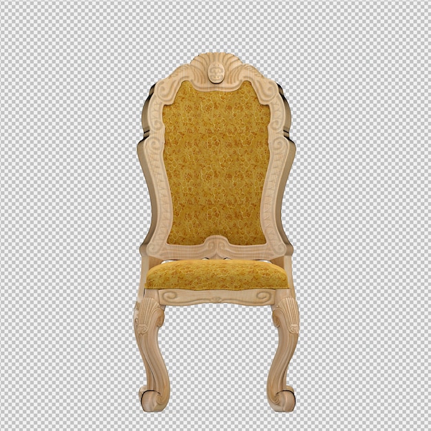 PSD chaise isométrique rendu 3d