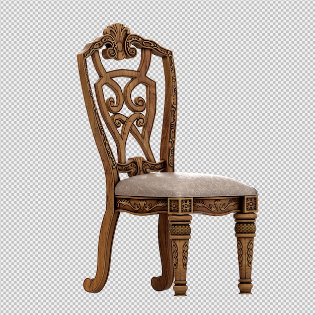 Chaise isométrique rendu 3D