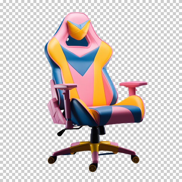 PSD chaise de jeu colorée sur fond transparent