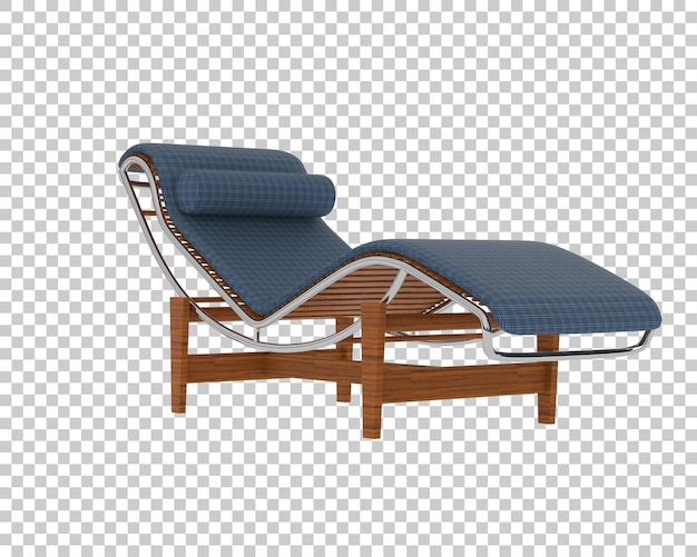 Chaise Lounge azul con marco de madera