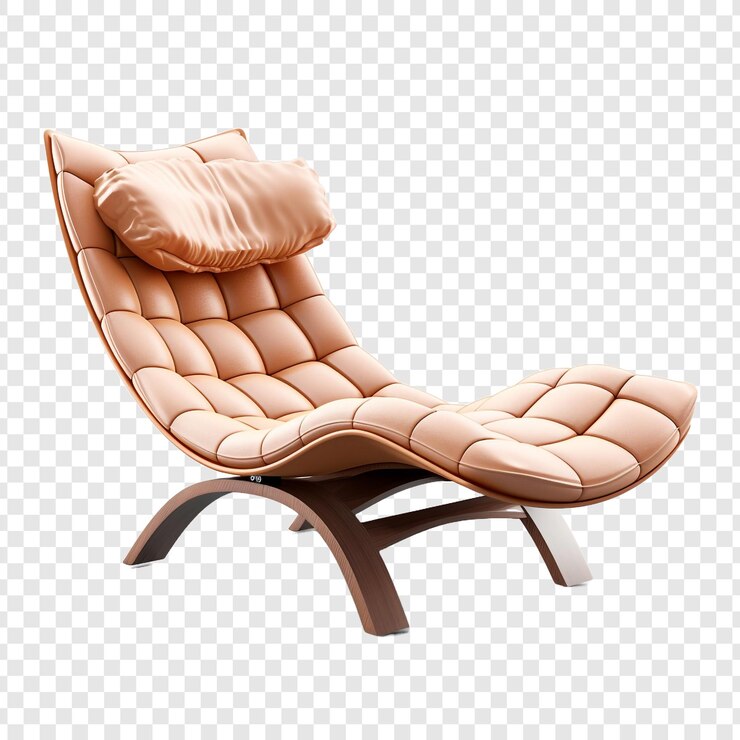 PSD chaise lounge isolée sur un fond transparent