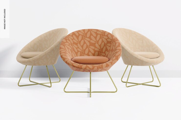 PSD chaise avec maquette de jeu de pieds métalliques