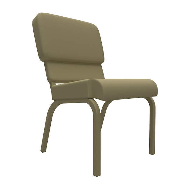PSD chaise marron pastel, plastique, bois, fer, design moderne. objet visible avant-côté droit